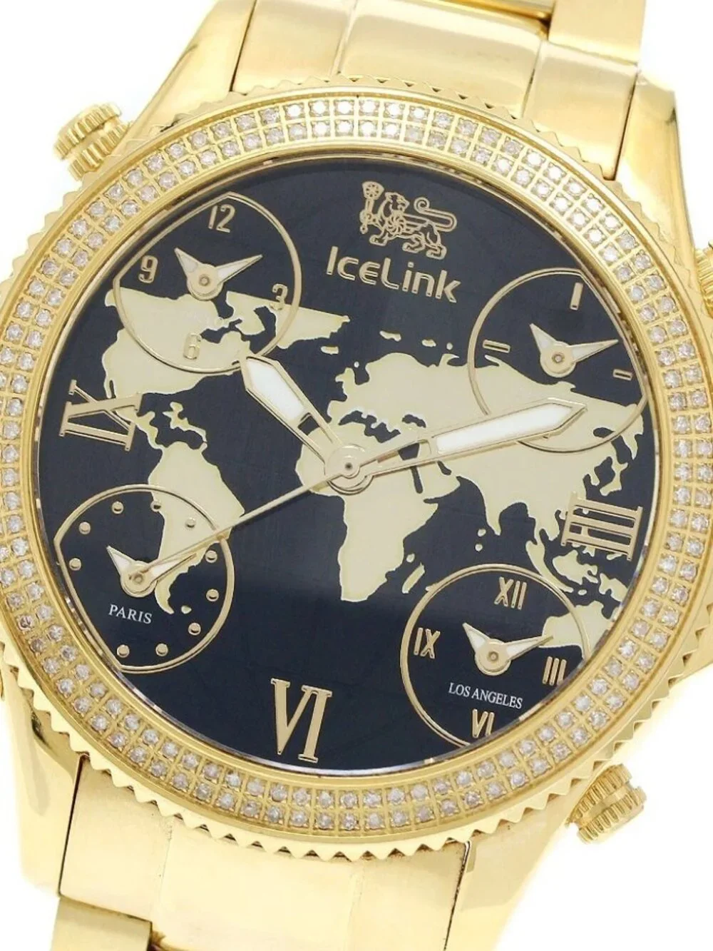 ICE LINK Marco Polo Diamond Bezel black Dial Quartz Men's Watch_963047